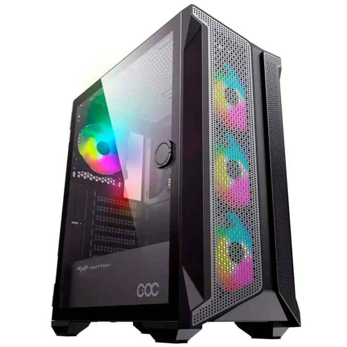 CHASIS GAMER RGB ATX WATTANA VORLOG + 4 FANS RGB