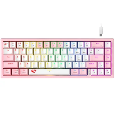 TECLADO MECÁNICO GAMER HAVIT GAMENOTE KB874L ROSA