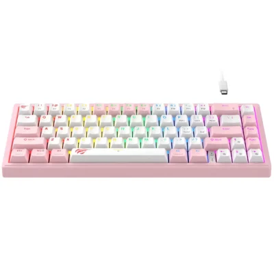 TECLADO MECÁNICO GAMER HAVIT GAMENOTE KB874L ROSA