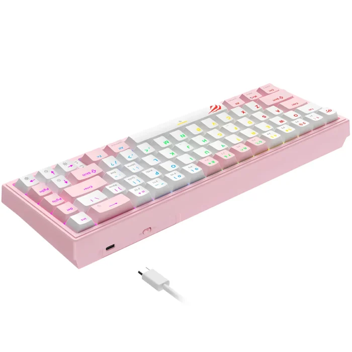 TECLADO MECÁNICO GAMER HAVIT GAMENOTE KB874L ROSA