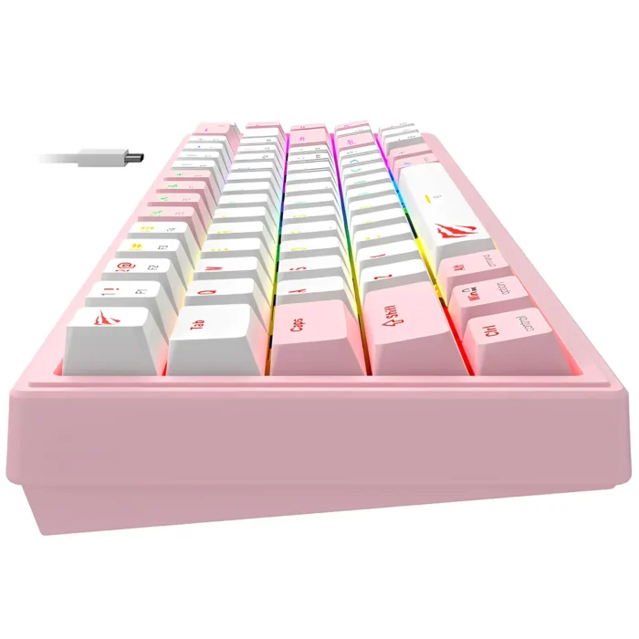 TECLADO MECÁNICO GAMER HAVIT GAMENOTE KB874L ROSA