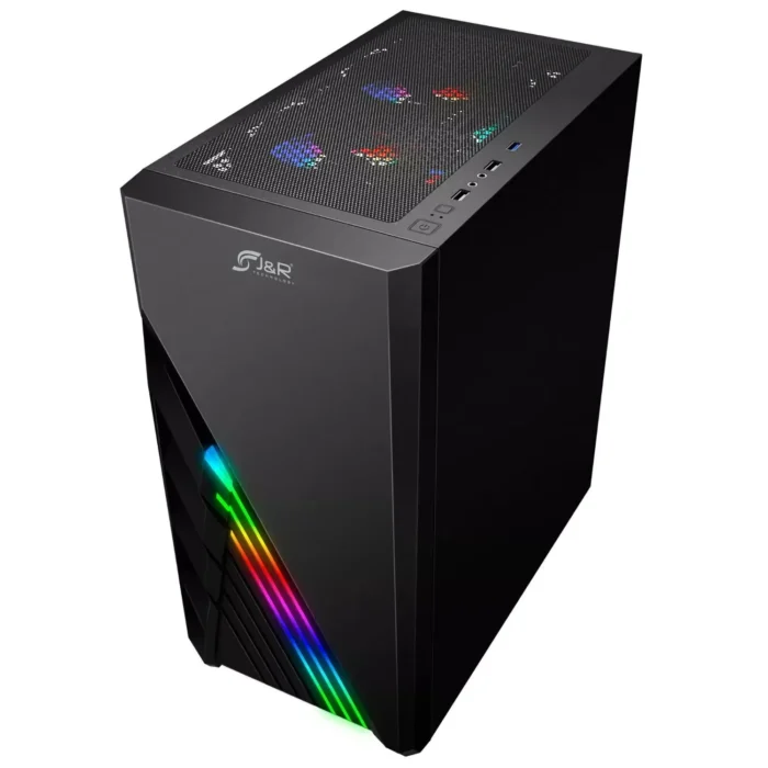 CHASIS GAMER ATX J&R ONYX RGB + 3 FANS RGB