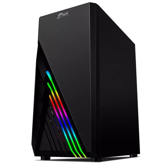 CHASIS GAMER ATX J&R ONYX RGB + 3 FANS RGB