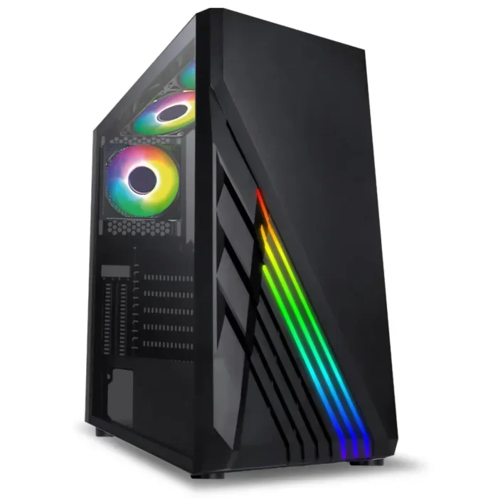 CHASIS GAMER ATX J&R ONYX RGB + 3 FANS RGB