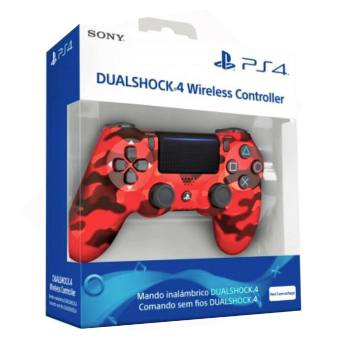 Control para PS4 con DualShock 4 J&R Camuflaje Rojo