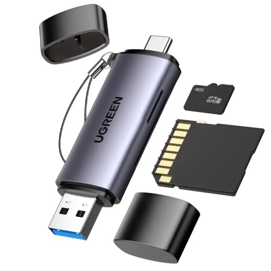 ADAPTADOR LECTOR DE TARJETAS SD - MICRO SD - TF - SDXC - A USB + USB-C