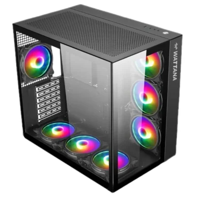 CHASIS GAMER ATX PECERA WATTANA ARTIC SNOW + 7 FANS RGB 6
