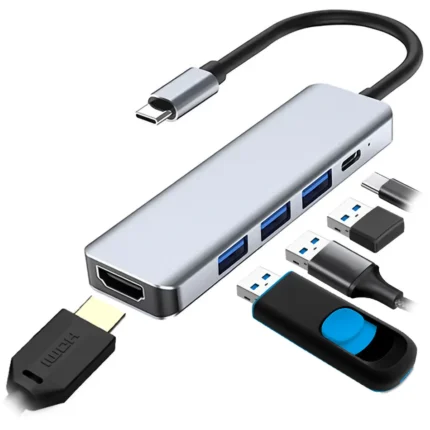 HUB USB-C a x3 USB-A + x1 USB-C + x1 HDMI Unitec