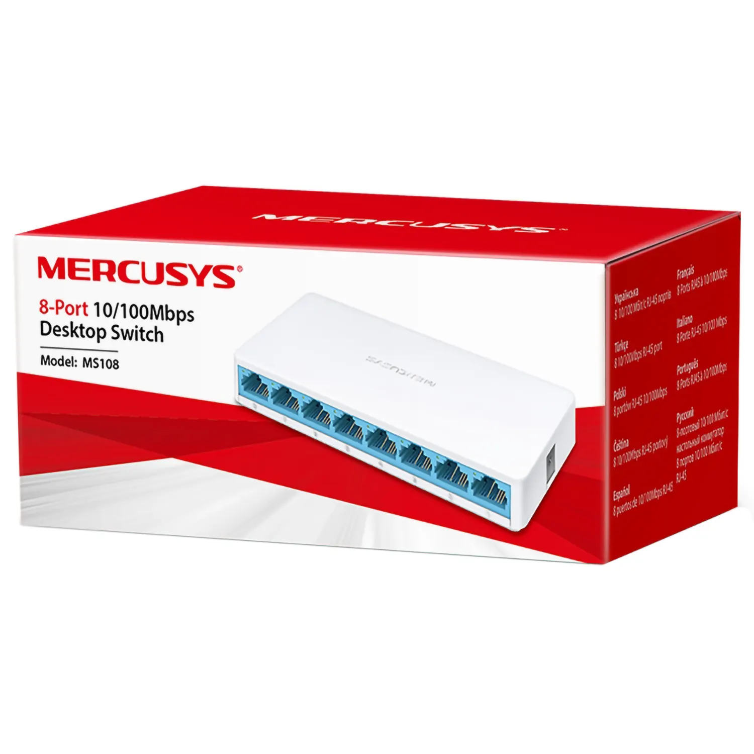 SWITCH 8 PUERTOS 10-100 MERCUSYS MS108 (4) SWITCH 8 PUERTOS 10-100 MERCUSYS MS108