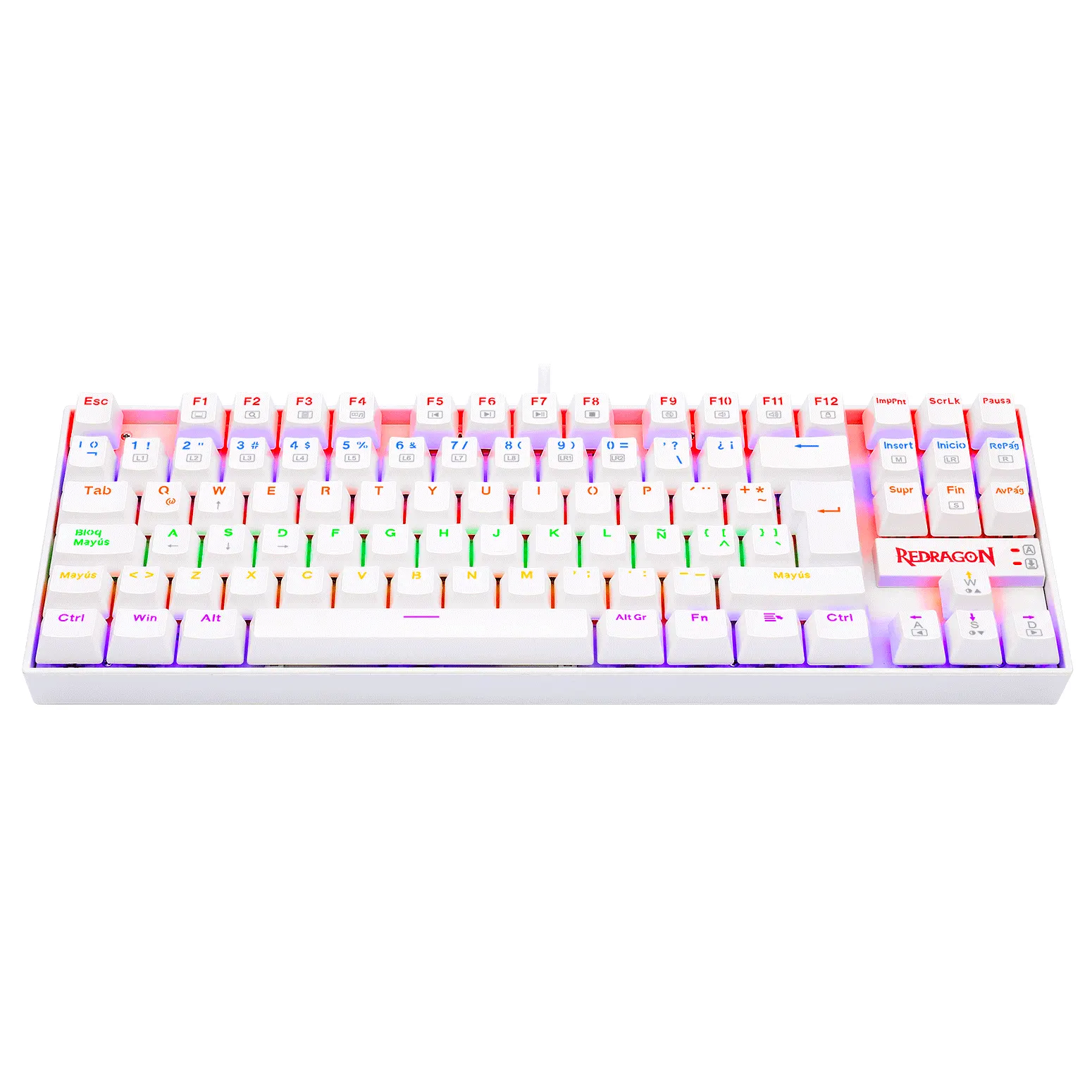 TECLADO MECANICO K552W KUMARA RAINBOW BLANCO (4) TECLADO MECANICO K552W KUMARA RAINBOW BLANCO