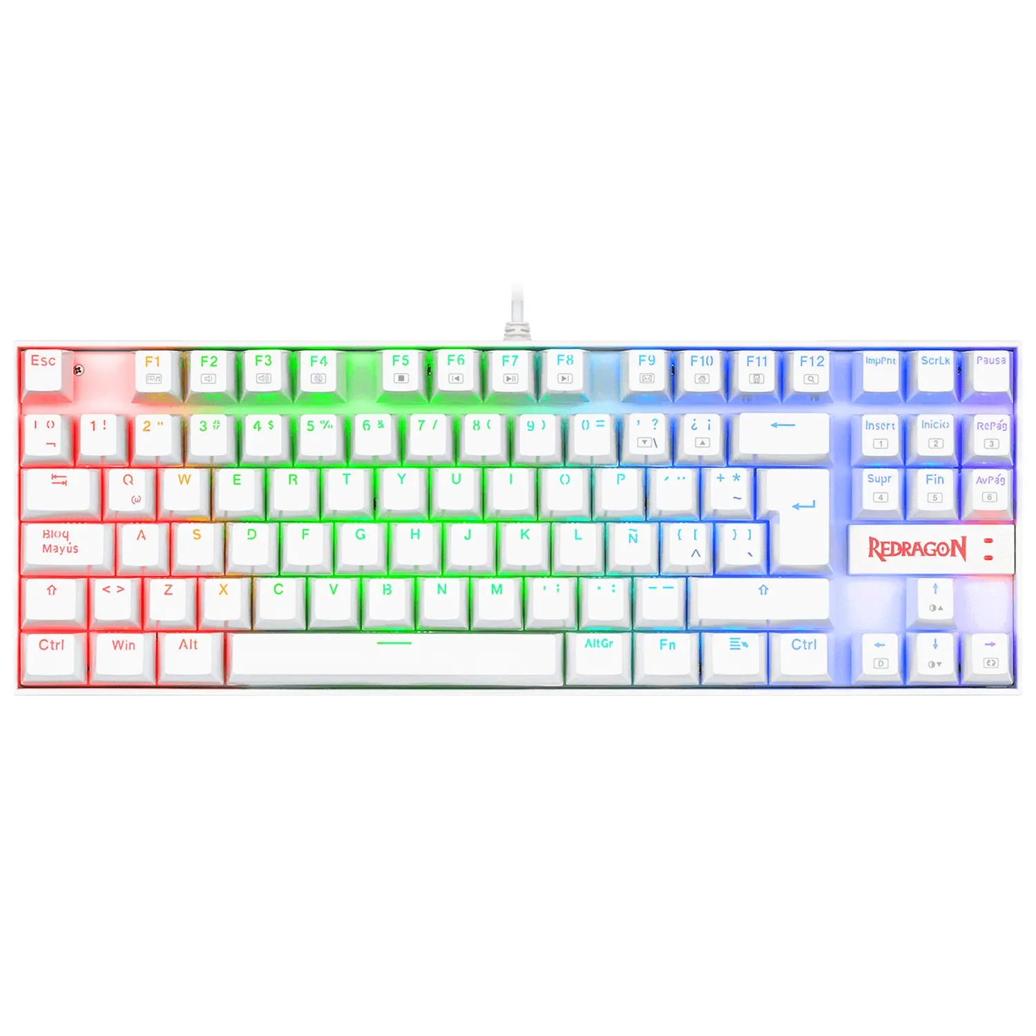 TECLADO MECANICO K552W KUMARA RAINBOW BLANCO (7) TECLADO MECANICO K552W KUMARA RAINBOW BLANCO