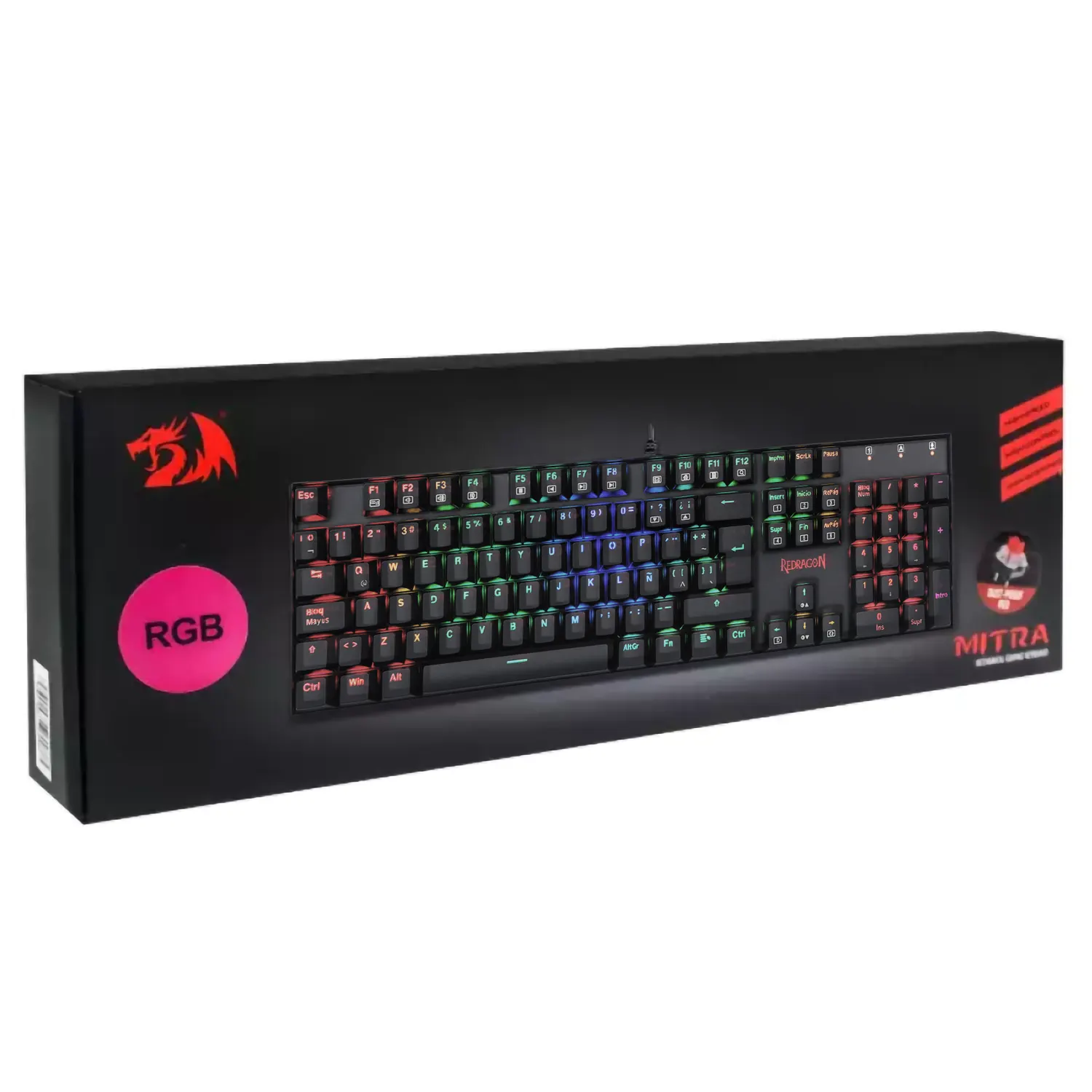 TECLADO MECANICO REDRAGON K551 MITRA RGB NEGRO ESPAÑOL SWITCH RED 9 TECLADO MECANICO REDRAGON K551 MITRA RGB NEGRO ESPAÑOL SWITCH RED