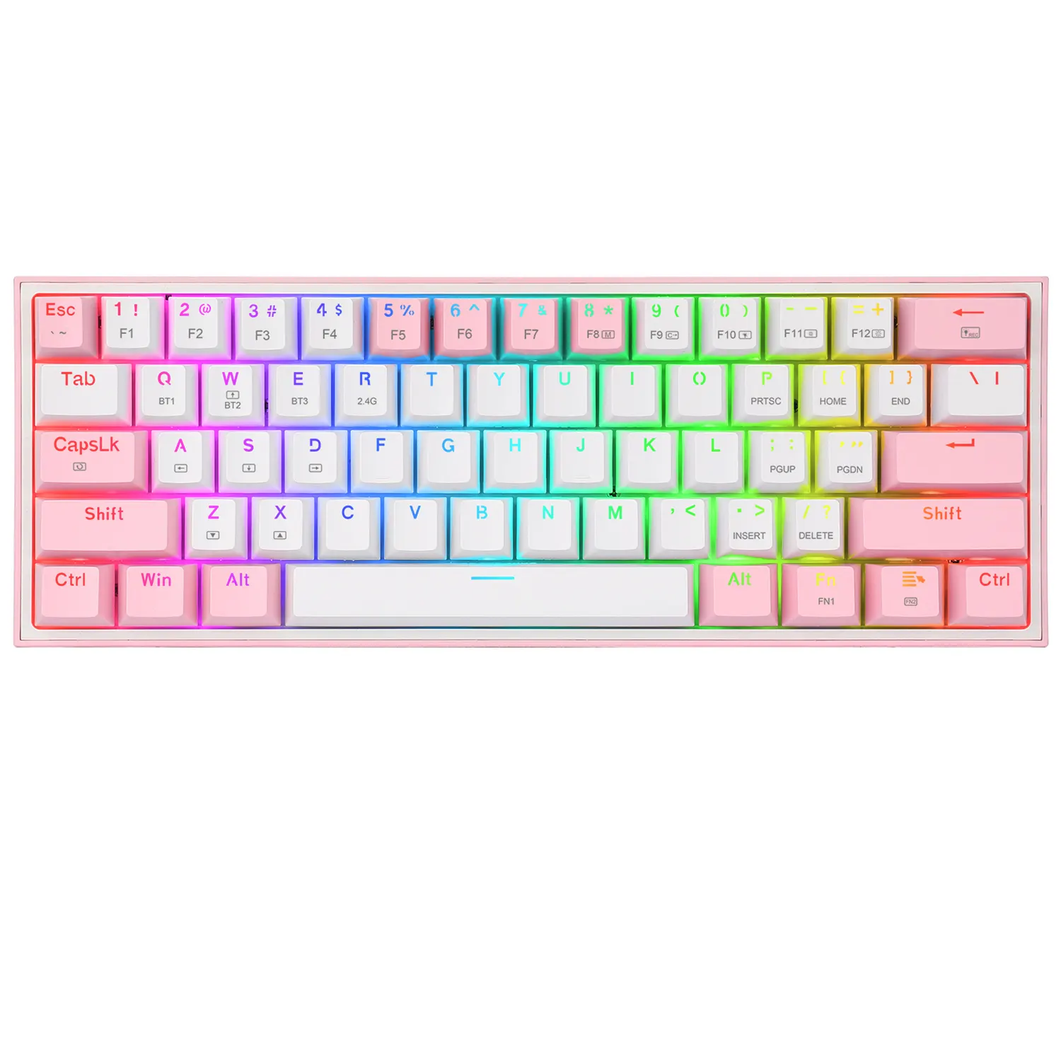 TECLADO MECÁNICO REDRAGON K616 FIZZ RGB BLANCO ROSA (1) TECLADO MECÁNICO REDRAGON K616 FIZZ RGB BLANCO ROSA