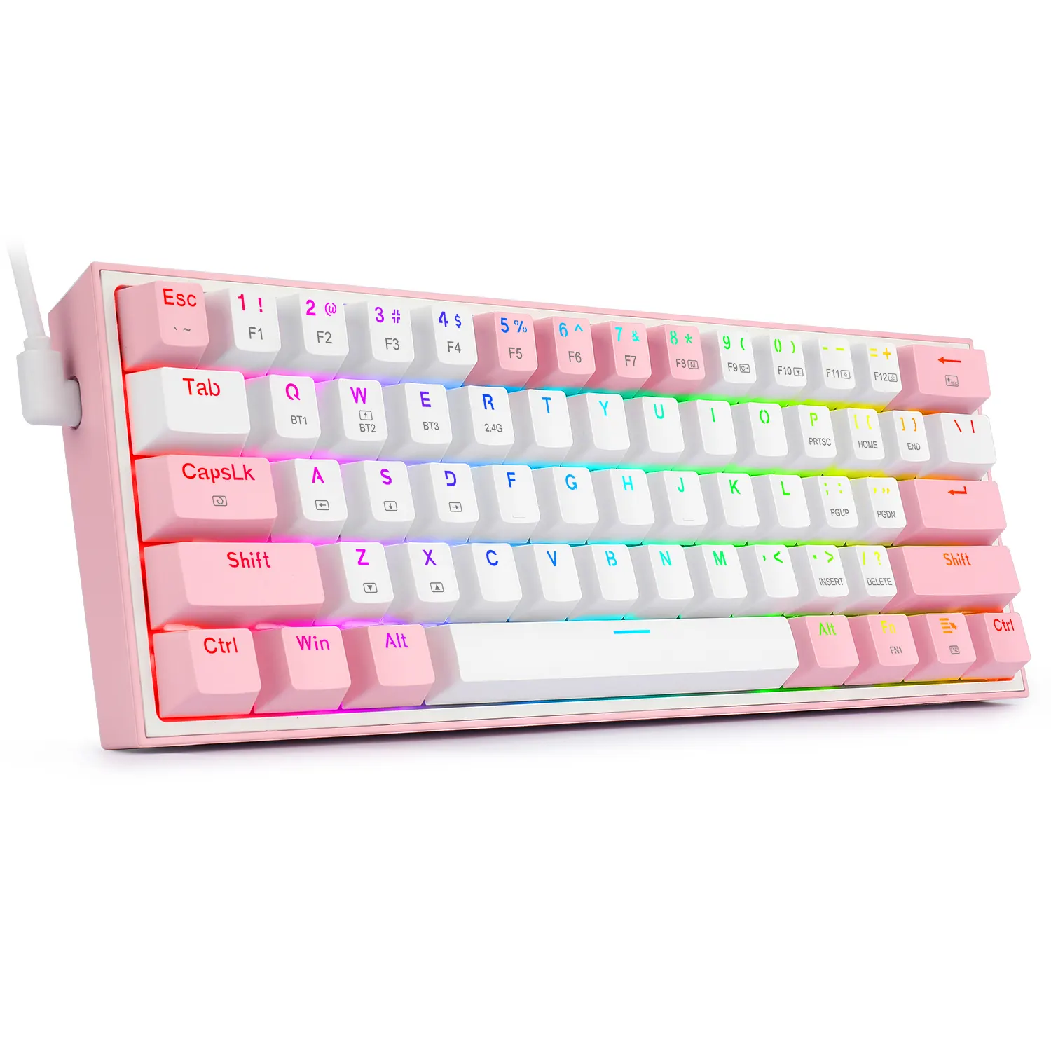 TECLADO MECÁNICO REDRAGON K616 FIZZ RGB BLANCO ROSA (2) TECLADO MECÁNICO REDRAGON K616 FIZZ RGB BLANCO ROSA