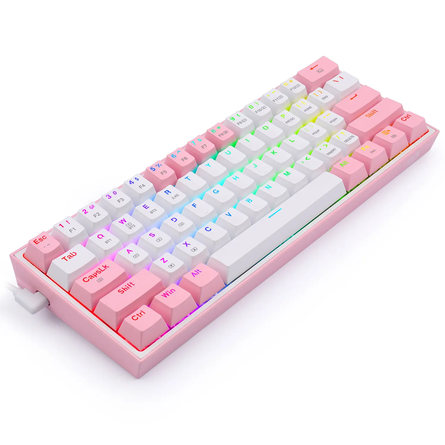 TECLADO MECÁNICO REDRAGON K616 FIZZ RGB BLANCO ROSA (4) TECLADO MECÁNICO REDRAGON K616 FIZZ RGB BLANCO ROSA