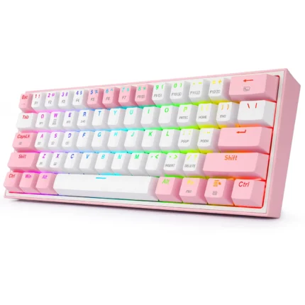 TECLADO MECÁNICO REDRAGON K616 FIZZ RGB BLANCO ROSA