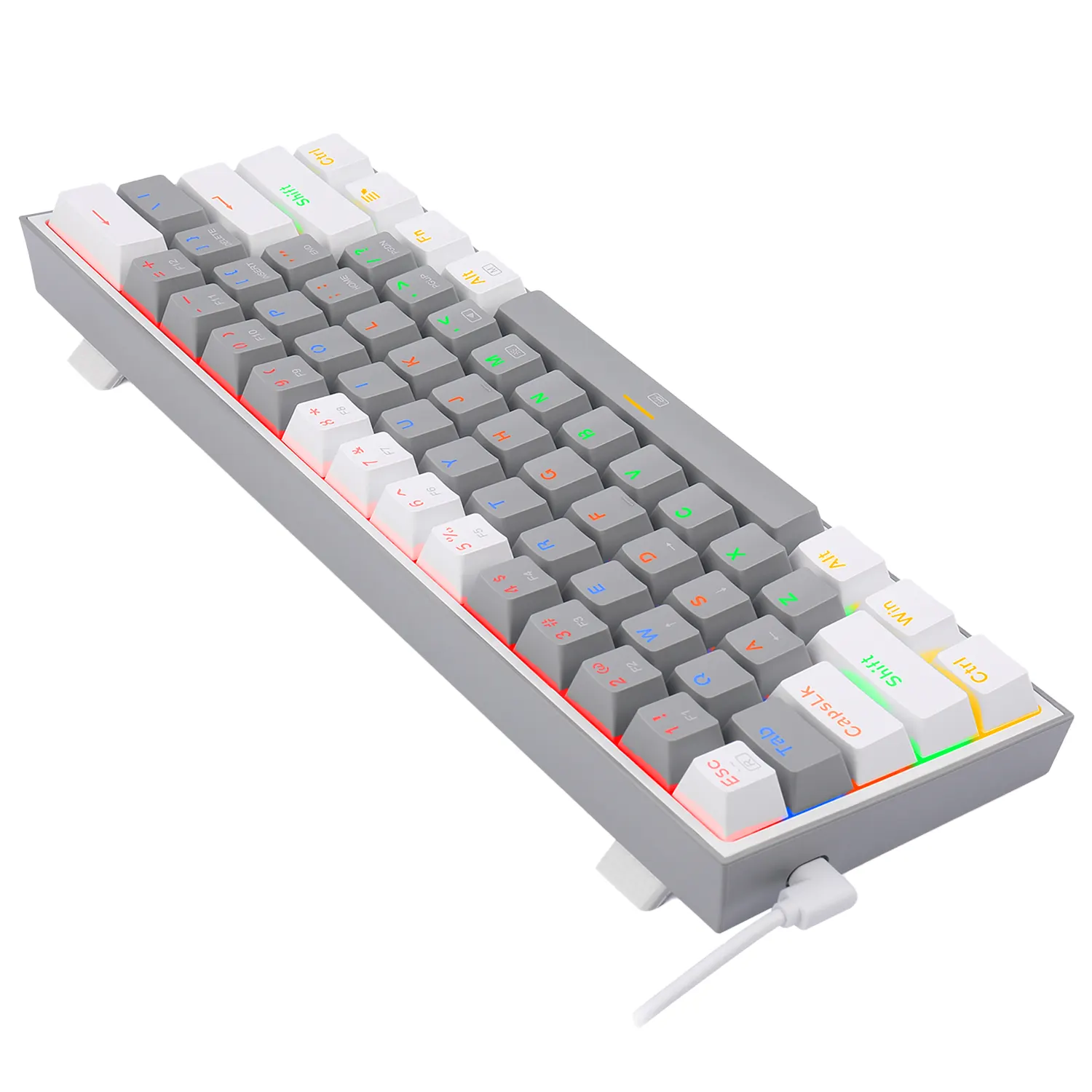 TECLADO MECÁNICO REDRAGON K616 FIZZ RGB GRIS BLANCO (3) TECLADO MECÁNICO REDRAGON K616 FIZZ RGB GRIS BLANCO