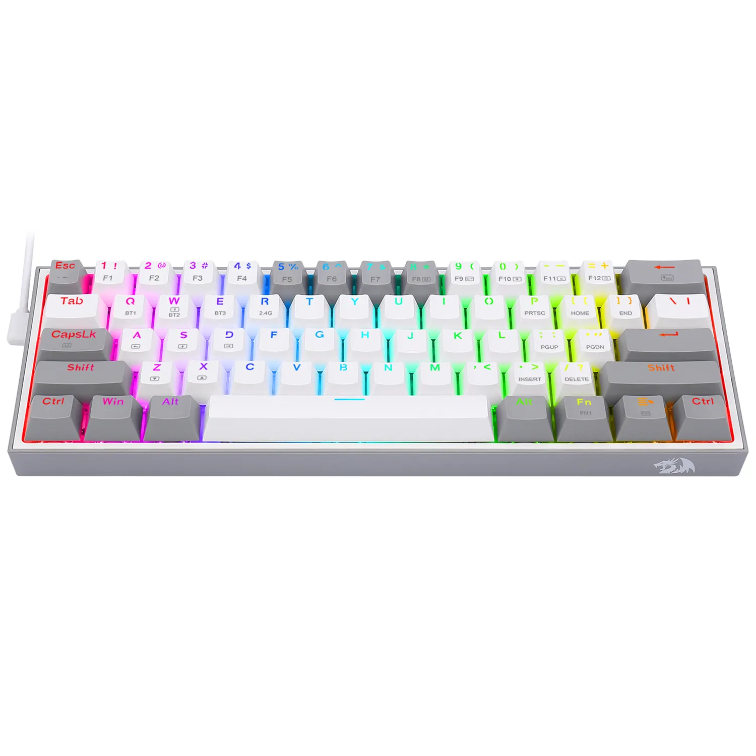 TECLADO MECÁNICO REDRAGON K616 FIZZ RGB GRIS BLANCO 3 TECLADO MECÁNICO REDRAGON K616 FIZZ RGB GRIS BLANCO 4