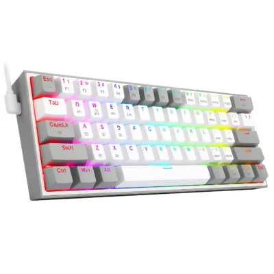 TECLADO MECÁNICO REDRAGON K616 FIZZ RGB GRIS BLANCO 4