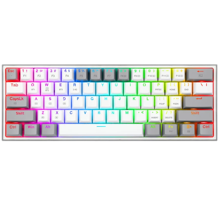 TECLADO MECÁNICO REDRAGON K616 FIZZ RGB GRIS BLANCO 4