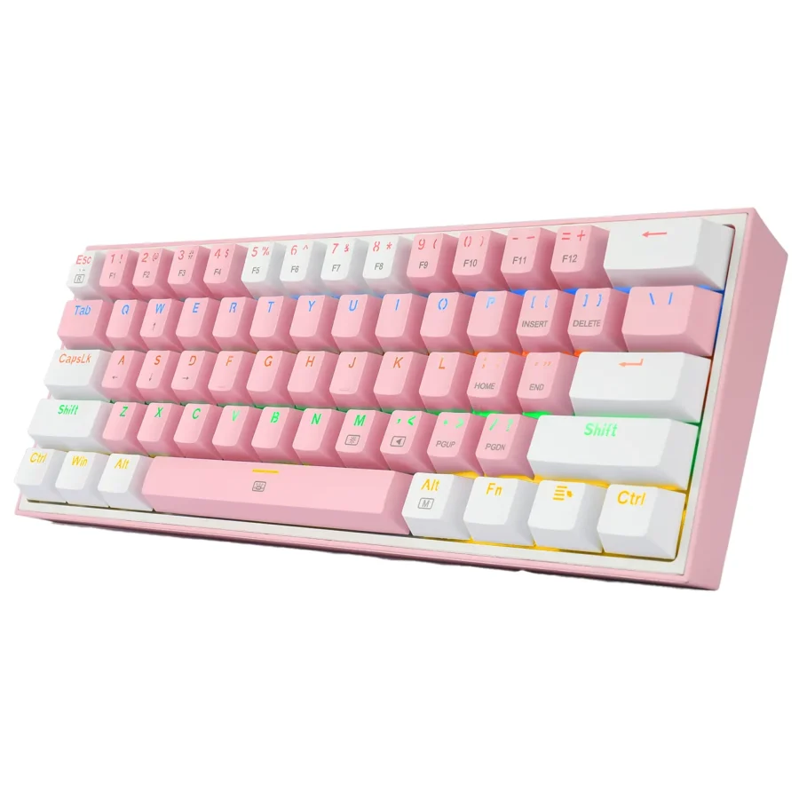TECLADO MECÁNICO REDRAGON K616 FIZZ RGB ROSA BLANCO