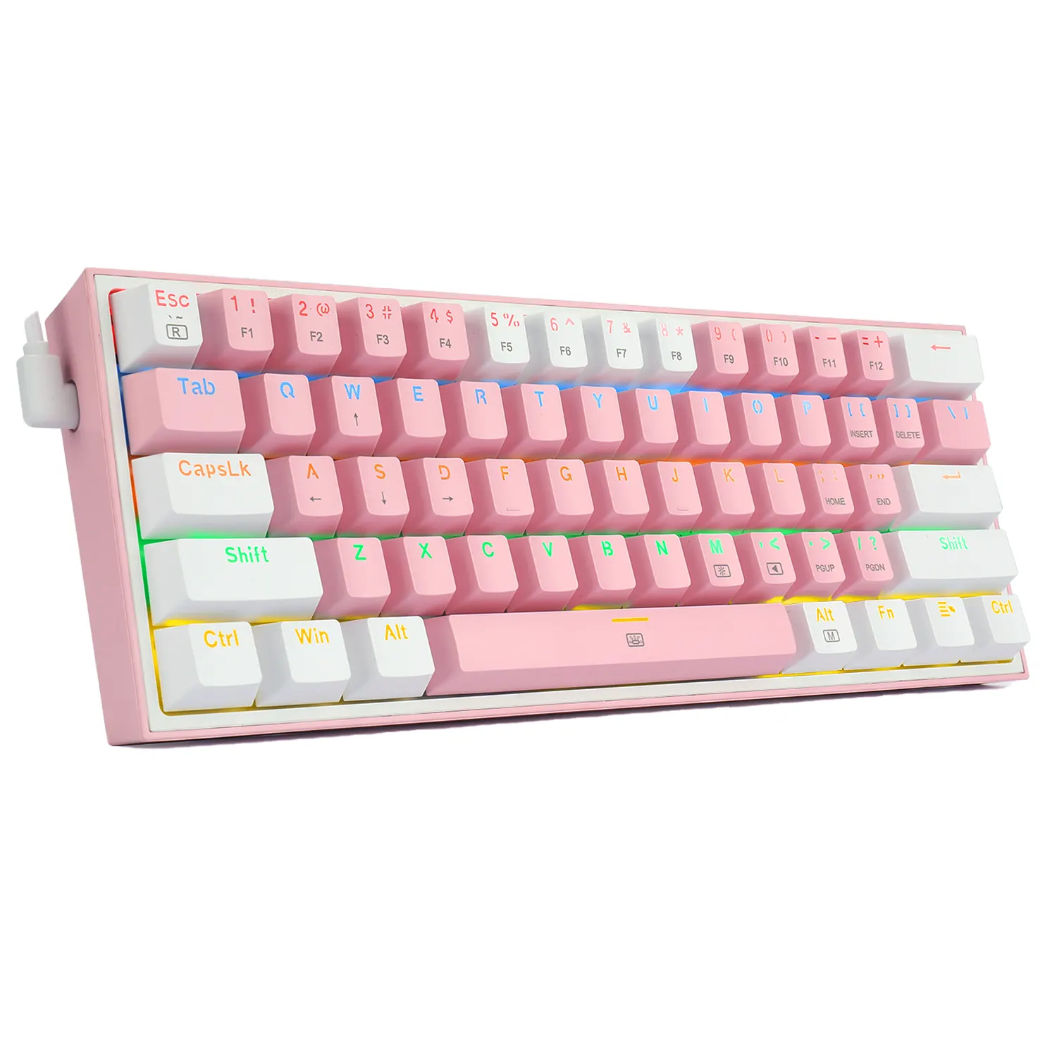 TECLADO MECÁNICO REDRAGON K616 FIZZ RGB ROSA BLANCO (3) TECLADO MECÁNICO REDRAGON K616 FIZZ RGB ROSA BLANCO