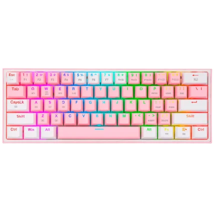 TECLADO MECÁNICO REDRAGON K616 FIZZ RGB ROSA BLANCO