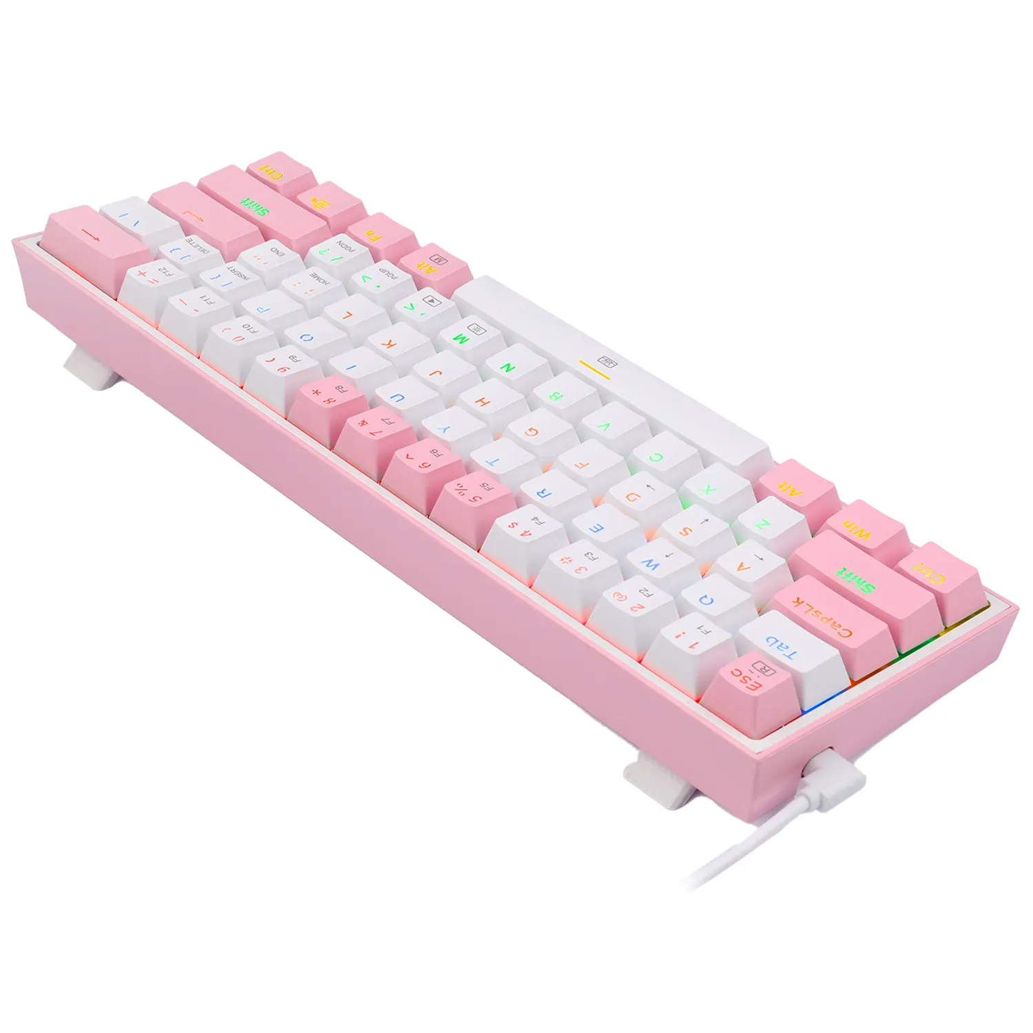 TECLADO MECÁNICO REDRAGON K616 FIZZ RGB ROSA BLANCO (6) TECLADO MECÁNICO REDRAGON K616 FIZZ RGB BLANCO ROSA