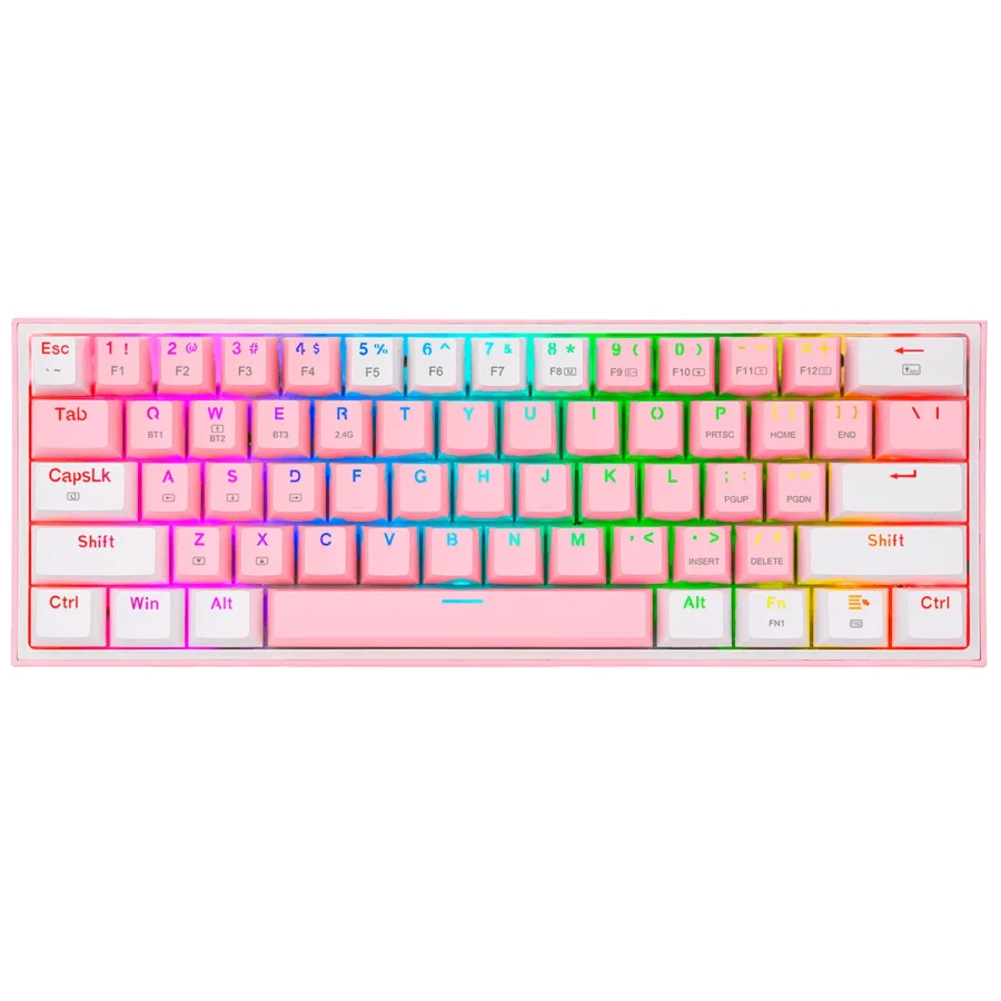TECLADO MECÁNICO REDRAGON K616 FIZZ RGB ROSA BLANCO