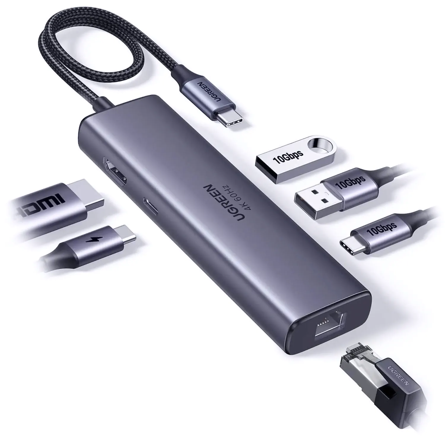 USB C A X3 USB A + HDMI 4K 30HZ + RJ45 UGREEN 15598 USB C A X3 USB A + HDMI 4K 30HZ + RJ45 UGREEN 15598