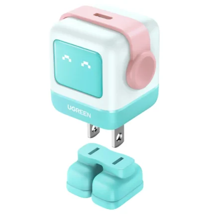 CARGADOR 30W USB-C ROBOT PANTALLA UGREEN CD359 CYAN