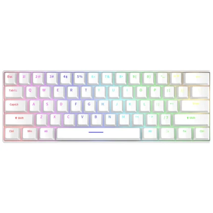 TECLADO MECANICO GAMER 60% H61K RGB BLANCO
