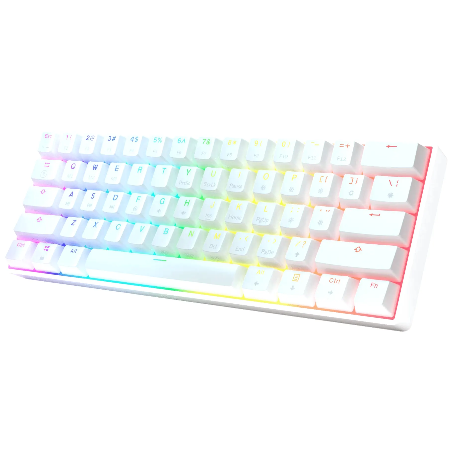 TECLADO MECANICO GAMER 60% H61K RGB BLANCO 3 TECLADO MECANICO GAMER 60% H61K RGB BLANCO