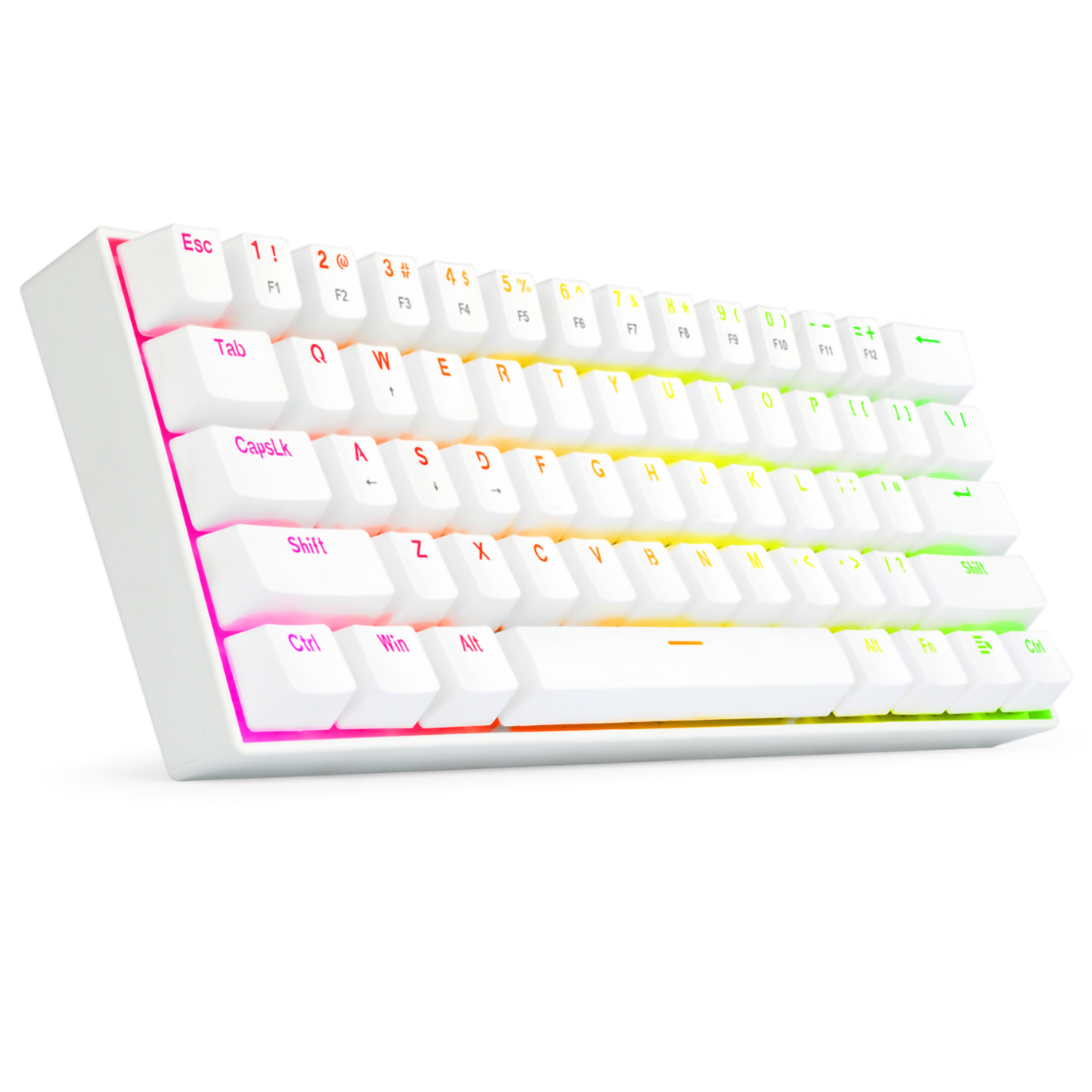 TECLADO MECANICO GAMER 60% H61K RGB BLANCO TECLADO MECANICO GAMER 60% H61K RGB BLANCO
