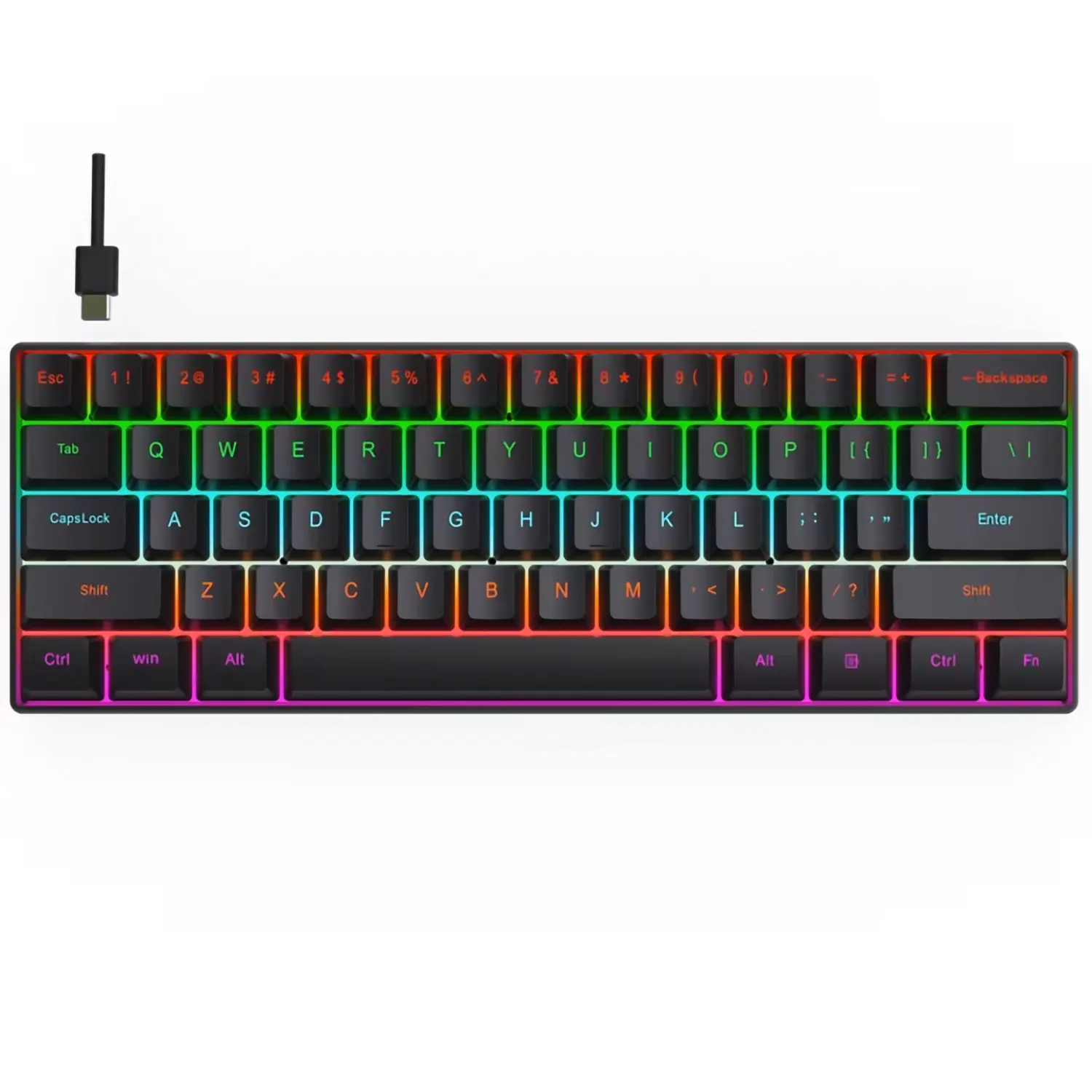 TECLADO MECÁNICO 60% H61K NEGRO SWITHC BLUE 5 TECLADO MECÁNICO 60% H61K NEGRO SWITHC BLUE